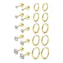 20 Aretes Mujer Acero Inoxidable Oro Aretes Aro Y Botón