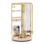 Organizador De Joyas De Metal 3 Niveles Soporte Giratorio 34 Dorado