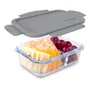 Contenedor De Vidrio Hermético 2 Compartimentos Para Snacks