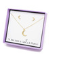 Collar Y Aretes Luna Chapa De Oro 22k Regalo Pareja Duradero Dorado