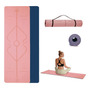 Tapete De Yoga Antideslizante 6mm Rosa Y Azul Marino 183x61 Rosa, Azul Marino