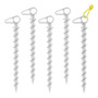 Estacas De Aluminio Espiral 28 Cm Resistentes Para Camping Plateado