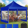 Juego De 3 Paredes Laterales Transparentes Impermeables 86x1 Azul