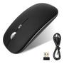 Mouse Inalámbrico Bluetooth Recargable Óptico 1600 Dpi Negro Negro
