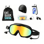 Juego De Gafas De Natación 10 En 1 Antivaho Uv Gorro Y Auric C