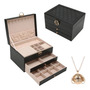 Caja Joyero Grande 3 Niveles Organizador De Joyas Elegante Negro