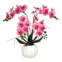 Orquídeas Artificiales En Maceta Cerámica Decorativa 24 Flor