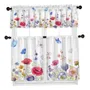 Juego De Cortinas Semitransparentes Flores Silvestres 3 Piez