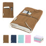Funda De Lona Para Libro Ajustable Marrón Suave Con Bolsillo