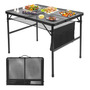 Mesa Plegable De Camping Ligera Ajustable 90x60cm Negra