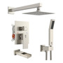 Sistema De Ducha Cuadrado 8 Pulgadas Alta Presión Níquel Cep