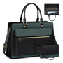 Bolso Tote Mujer Impermeable Para Laptop 15.6 Verde Y Negro