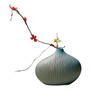 Jarrón Ikebana Cerámico Azul Vintage Para Arreglos Florales