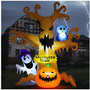 Árbol Inflable Halloween 2 4 M Con Luces Led Fantasma Búho