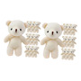 20 Osos De Peluche Mini Llavero De Algodón Suave Muñecos Beige