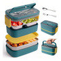Lunch Box Acero Inoxidable 2 Niveles Hermética Reutilizable