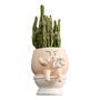 Macetero Para Plantas Divertido Cara Blanca 16x13cm Decoraci