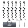 Juego De 6 Estacas De Acero Para Tienda Camping 38 Cm Anclaj Negro