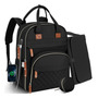 Mochila Pañalera Impermeable Extra Grande Multibolsillos Neg Negro Diseño De La Tela