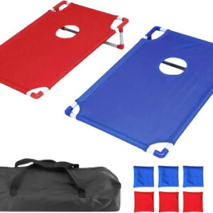 Juego De Cornhole Portátil 2 Tableros Plegable 6 Fichas Azul Azul
