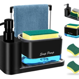 Dispensador De Jabón Cocina 4 En 1 Con Soporte Para Esponjas