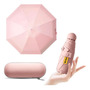 Sombrilla Portátil Mini Paraguas Uv Protección Sol Y Lluvia Rosa Diseño De La Tela