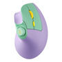 Mouse Ergonómico Recargable Inalámbrico Óptico 7 Botones Mor Purple