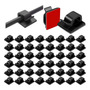 Clips Organizadores De Cables 55 Piezas Autoadhesivos Negro Negro