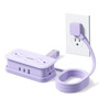 Regleta Eléctrica 4 Salidas Con 3 Usb Y Protector Púrpura 1.