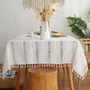 Mantel Rectangular Impermeable Rústico Blanco 139 X 70 Cm