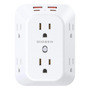 Regleta De Enchufe Múltiple 6 Tomas Y 4 Puertos Usb Carga