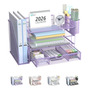 Organizador De Archivos De Metal 4 Niveles Morado Con Cajón Morado