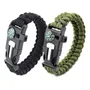 Pulsera De Supervivencia Paracord 5 En 1 Negra Verde 25 Cm Negro/verde Militar