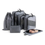 Organizador De Viaje Impermeable Set De 6 Bolsas Compresión 01 Gris