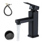 Grifo Para Lavabo Acero Inoxidable Monomando 1 Orificio Negr