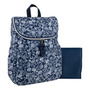 Mochila Pañalera Multifuncional Azul Marino Floral Con Cambi Azul Marino Floral Diseño De La Tela