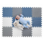 Tapete Puzle Para Ejercicio 12 Pack Espuma Eva 30x30 Cm Blanco, Gris, Gris Azulado
