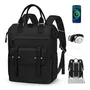 Mochila Para Laptop Mujer 15.6 Negra Con Puerto Usb Ligera Negro 0