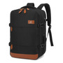 Mochila De Viaje 35l Impermeable Con Puerto Usb Antirrobo Negro Diseño De La Tela
