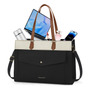 Bolsa Para Laptop Mujer 15,6 Pulgadas Negra Y Blanca 11 Comp