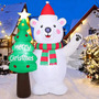 Decoración Inflable De Navidad Oso Polar Y Árbol 175 Cm Led