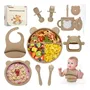Set De 12 Platos Bebés Silicona Apto Microondas Sin Bpa Marr Marrón