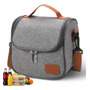 Bolsa De Almuerzo Térmica Aislada Portátil Para Escuela Y Of Gris