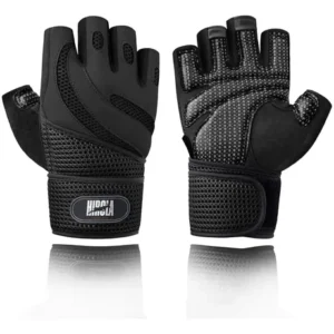 Guantes De Gimnasio Unisex Con Apoyo De Muñeca Antideslizant Negro M