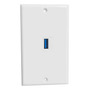 Placa De Pared Usb 3.0 Color Blanco Para Carga Rápida 7 X 11 Blanco