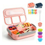 Lonchera Infantil 1300ml Bento Box 4 Compartimentos Antifuga