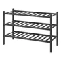 Zapatero De Madera Apilable 3 Estantes Negro Para Clóset