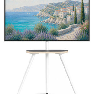 Soporte De Suelo Para Tv 40 A 65 Pulgadas Giratorio Altura A Blanco