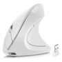 Mouse Inalámbrico Ergonómico Recargable 2.4ghz 1600dpi Blanc Blanco