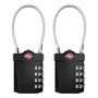 Cerraduras De Equipaje Tsa Combinación 2 Piezas Color Negro Negro